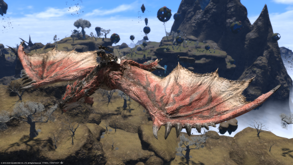 This Is Cool Monster Hunter Collaboration The Great Hunt Extreme Mount Rathalos Ff14ブログ Norirow Note エオルゼア戦記