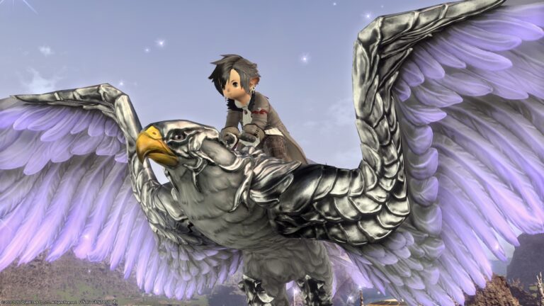 紫に輝く鳥マウント蒼天幻想ナイツ・オブ・ラウンド討滅戦『ラナー・オブ・ラウンド』 ララフェル FF14ブログ Norirow Note 29