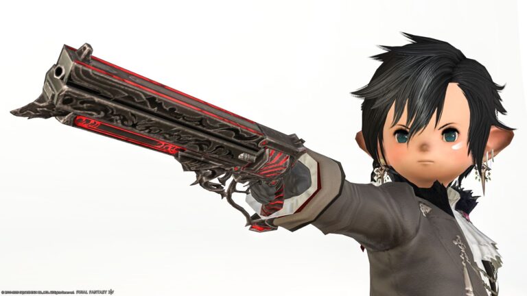 赤く光るクラシックなリボルバーデザインの機工士銃『ディープシャドウ・ハンドガンRE』 ララフェル FF14ブログ Norirow Note 32