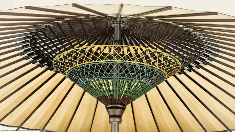 洋装にも合うオシャレ番傘・ファッションアクセサリー『黄漆塗番傘』 ララフェル FF14ブログ Norirow Note 66