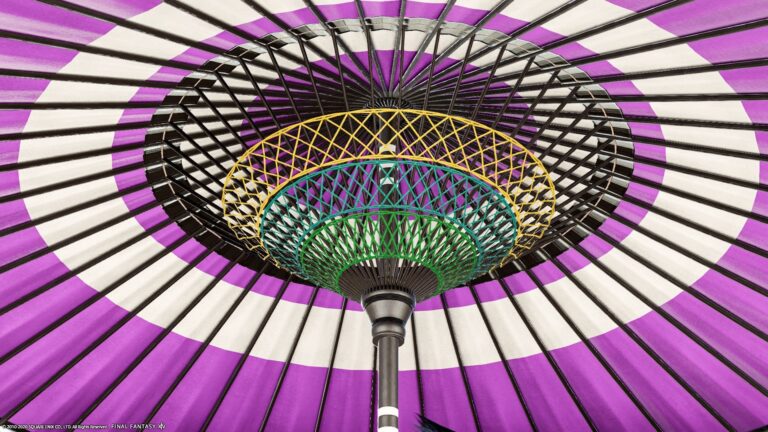 紫の番傘『紫漆塗番傘』はちょっと落ち着いた色でどんな服に合わせても可愛い ララフェル FF14ブログ Norirow Note 28