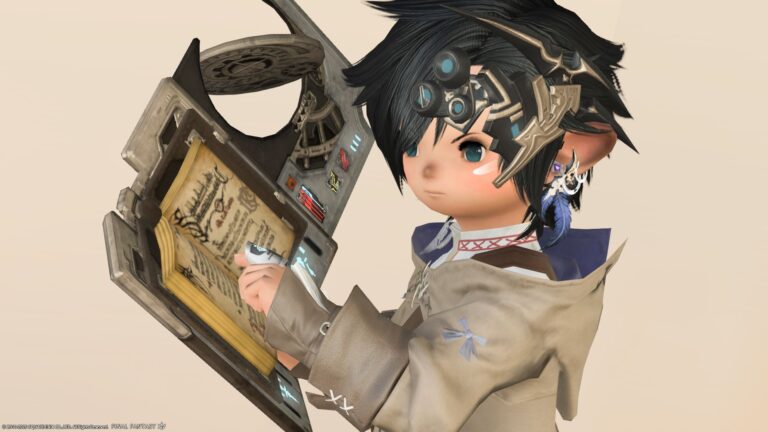 [Glamour] The Puppets' Bunker, healer body equipment "YoRHa Type-53 Halfrobe of Healing" Lalafell FF14 Blog Norirow Note 28