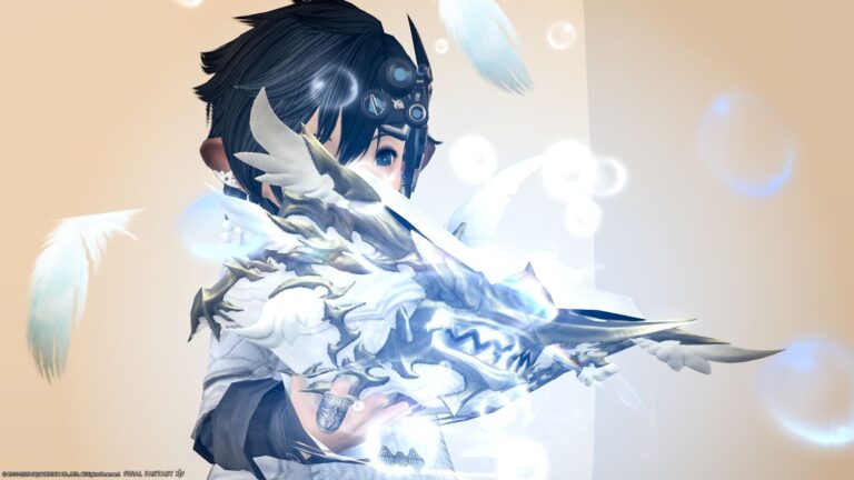 Bismarck's feathers and bubbles dance beautiful scholarly weapon  "Endless Expanse Codex" Lalafell FF14 Blog Norirow Note 33