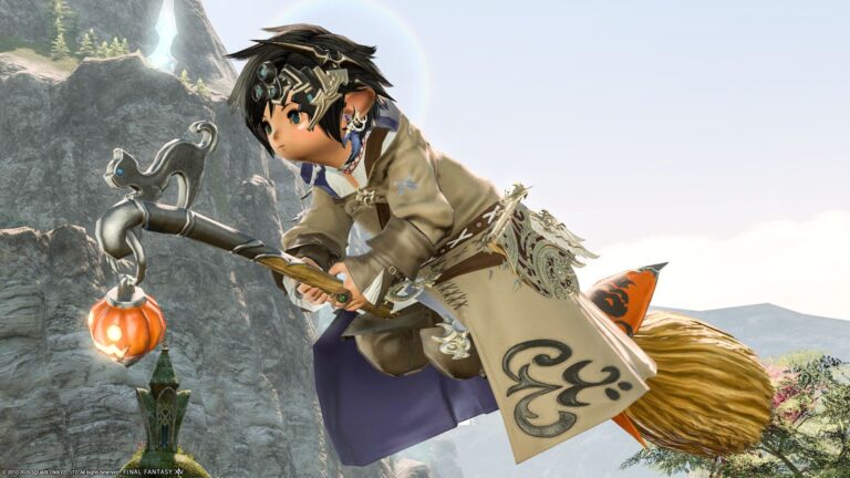空飛ぶ魔女のホウキのマウント『ウィッチズブルーム』 ララフェル FF14ブログ Norirow Note 39