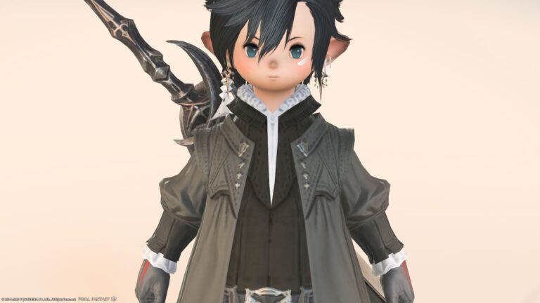 [Glamour] Black swordsman, fashionable Foundation coat "Adept's Gown" that can be worn for all jobs Lalafell FF14 Blog Norirow Note 33