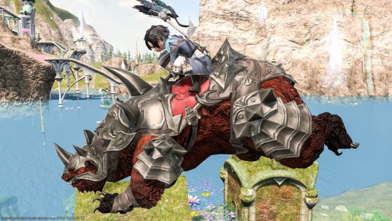 Brave bear in armor mount warrior achievement reward "Battle Bear" Lalafell FF14 Blog Norirow Note 31