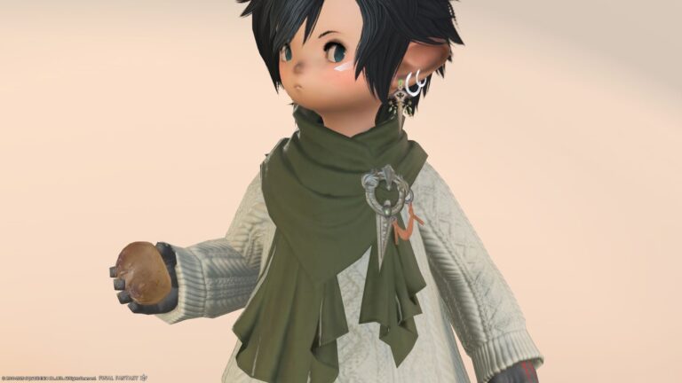 【ミラプリ】とってもあったかいマフラーとアクセサリー付きセーター『アドベンチャラーセーター』 ララフェル FF14ブログ Norirow Note 72