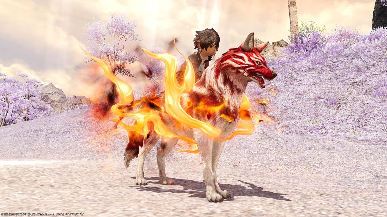 赤い炎の犬神様 極朱雀征魂戦マウント 朱のカムイ Ff14ブログ Norirow Note エオルゼア戦記