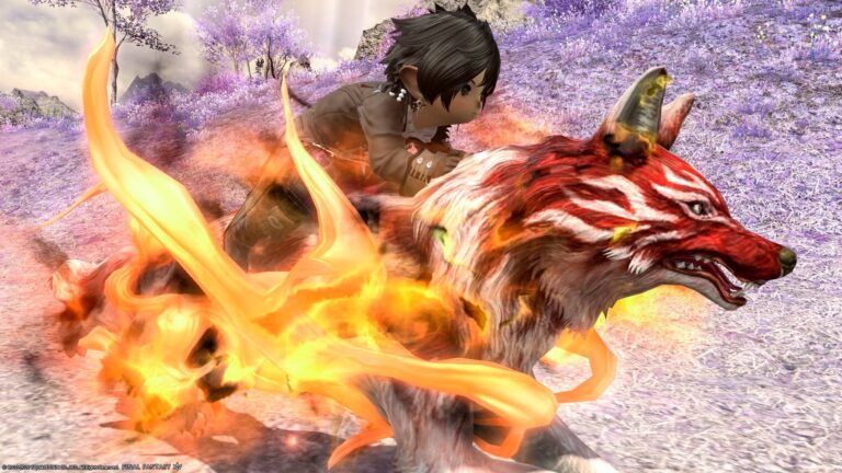 赤い炎の犬神様・極朱雀征魂戦マウント『朱のカムイ』 ララフェル FF14ブログ Norirow Note 49