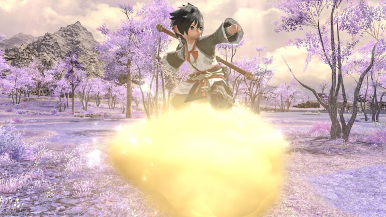 Gold cloud mount "Sunspun Cumulus" that is perfect for Son Goku costume Lalafell FF14 Blog Norirow Note 38