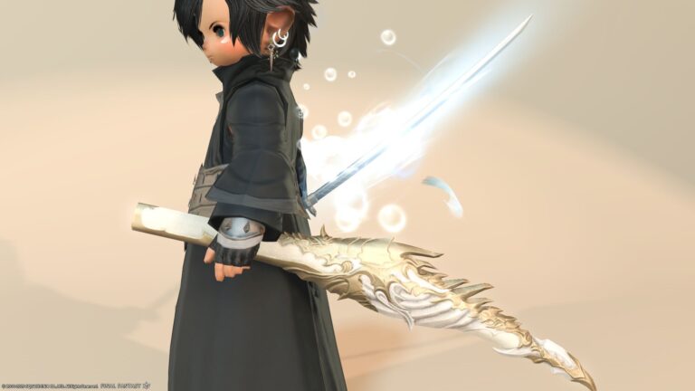 A sword that glows with feathers and bubbles, a mysterious Bismarck samurai weapon "Endless Expanse Katana" Lalafell FF14 Blog Norirow Note 59