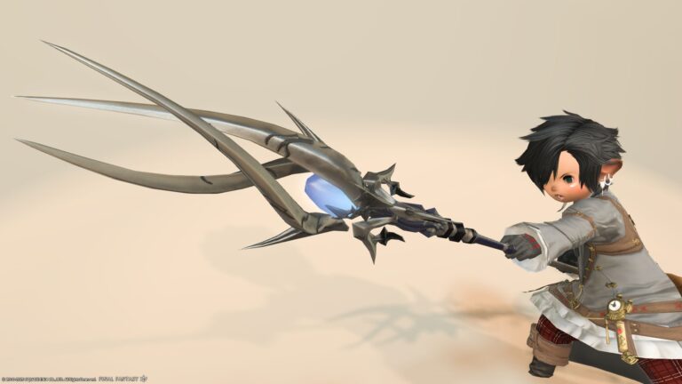 A fashionable dragoon's weapon with a rotating spear, "Black Willow Spear" Lalafell FF14 Blog Norirow Note 42