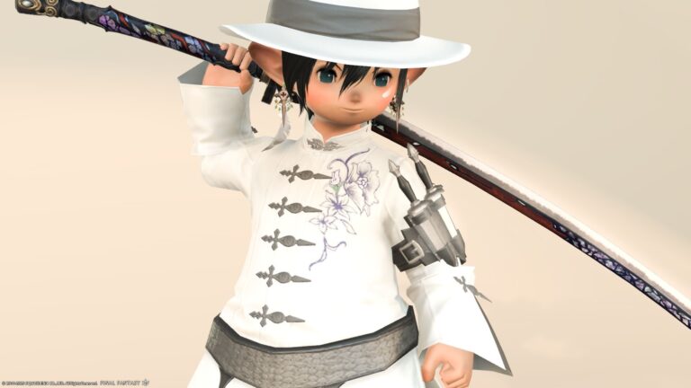 【ミラプリ】東方マフィア？アサシン的な雰囲気の『門客衣装セット』（ララフェルVer.) ララフェル FF14ブログ Norirow Note 65