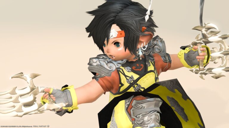 モンクAF1装備の色違い・ビビッドな黄色の復古調装備『メレー』シリーズ（ララフェル男子Ver.) ララフェル FF14ブログ Norirow Note 40