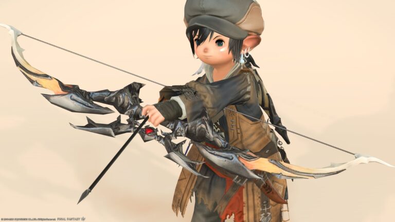 琥珀とコウモリの吟遊詩人オシャレ弓・ストーンヴィジル武器『シャドウボウ』 ララフェル FF14ブログ Norirow Note 60