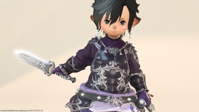 忍者AF1装備の色違い・紫の復古調装備『甲賀』シリーズ（ララフェル男子Ver.） ララフェル FF14ブログ Norirow Note 62