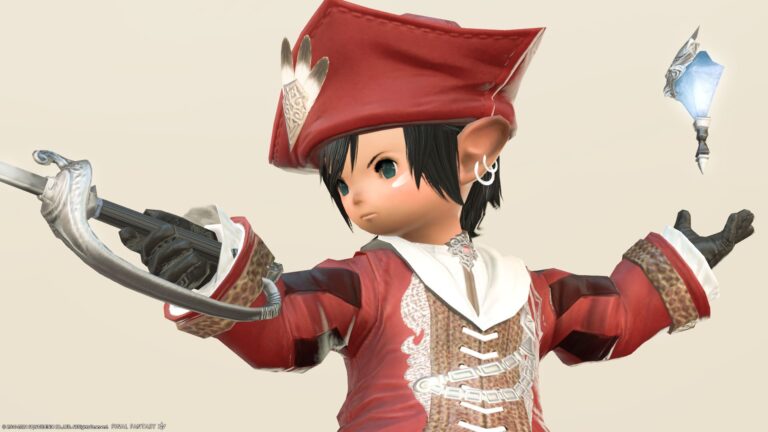 赤魔道士の初期装備（AF1？）真紅のブリオー『レッド』シリーズ（ララフェル男子Ver.） ララフェル FF14ブログ Norirow Note 38