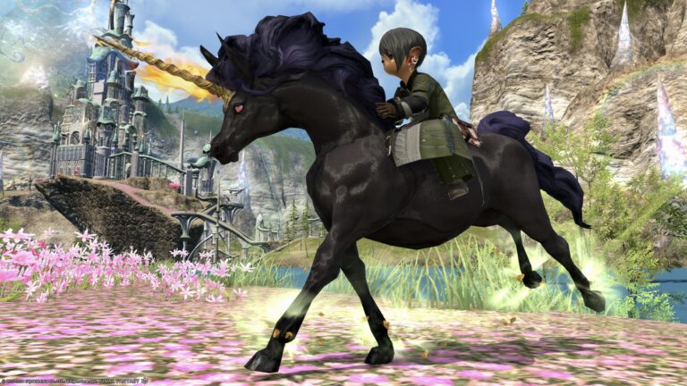 黒いユニコーンのマウント・悪夢の妖馬『ナイトメア』 ララフェル FF14ブログ Norirow Note 23