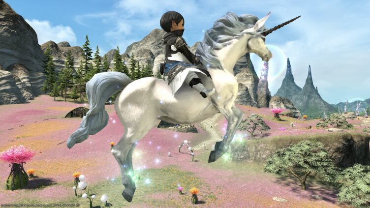 Pure white one-horn beast mount “Unicorn” (Conjurer Lv 30 Sidequest ...