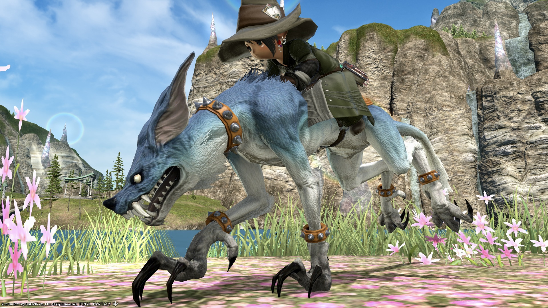 Surprisingly cute Ixali blue war wolf mount “Direwolf” 【FF14】Norirow