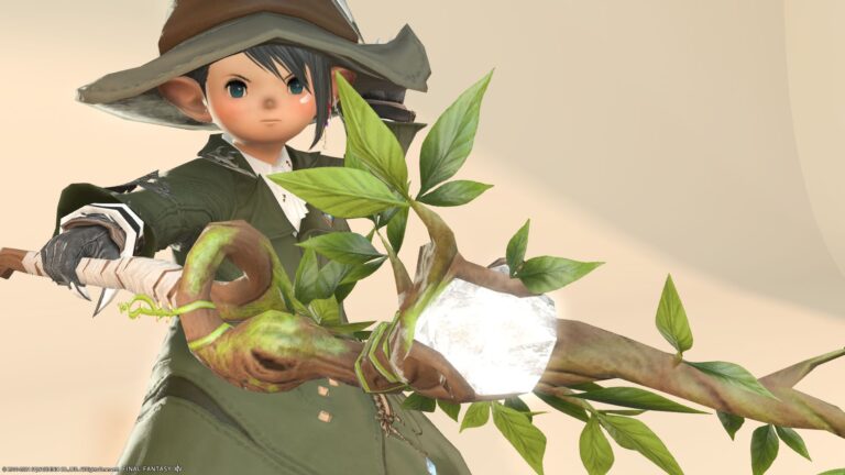 白魔道士のレジスタンスウェポン（RW）第一形態・木と葉っぱが可愛い杖『イングリム』 ララフェル FF14ブログ Norirow Note 49