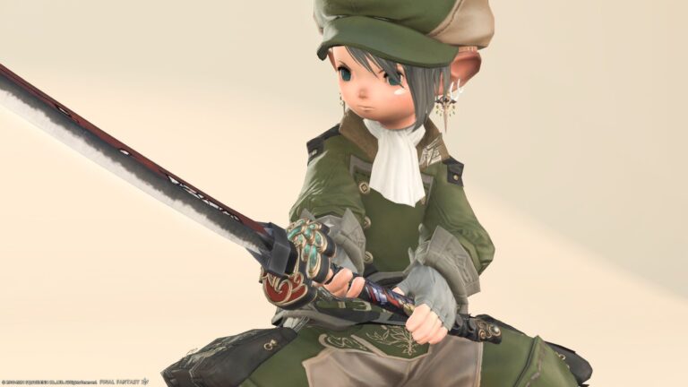 [Glamour] "Japanese military uniform coordination with a sword" / "Replica Sky Pirates Striker Jacket" that can be worn for all jobs Lalafell FF14 Blog Norirow Note 31
