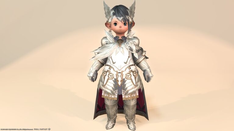 Paladin’s AF2 equipment “Creed” series with distinctive wings (Lalafell