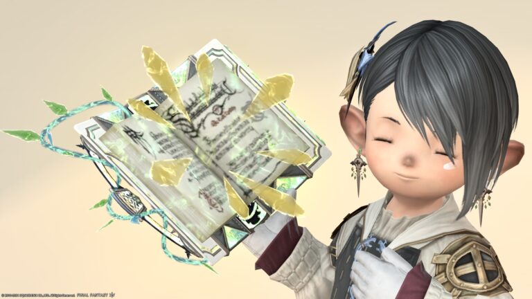 学者のレジスタンスウェポン(RW)最終形態(第六段階)光る菜の花の可愛い本『ブレイズウィズダム』 ララフェル FF14ブログ Norirow Note 62