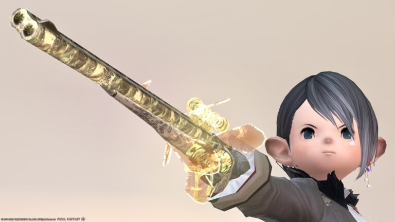 Machinist's Resistance Weapon (RW) Final Form (Sixth Stage) Shining Classic Wooden Double Barrel Hunting Gun "Blade's Ingenuity" Lalafell FF14 Blog Norirow Note 36