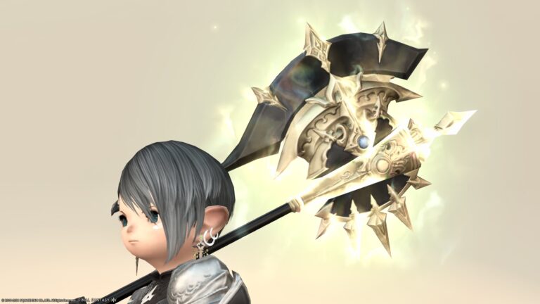 Gothic and fashionable warrior weapon, Sophia's holy light axe "Axe of the Goddess" Lalafell FF14 Blog Norirow Note 31