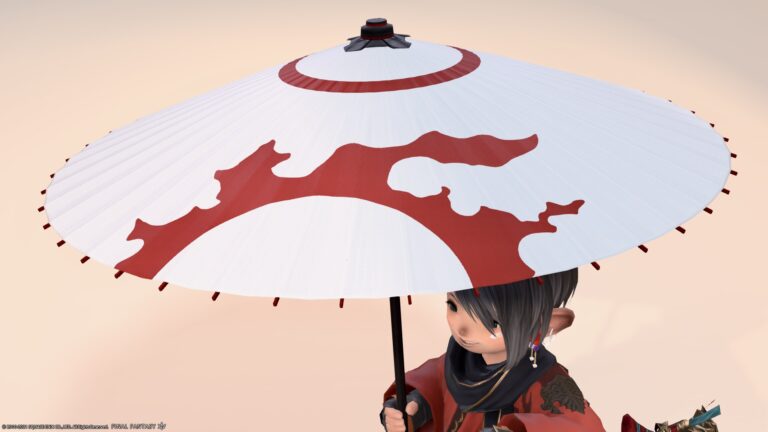 メテオマークのオシャレな和風番傘『紅小月番傘』(新生祭2021) ララフェル FF14ブログ Norirow Note 37