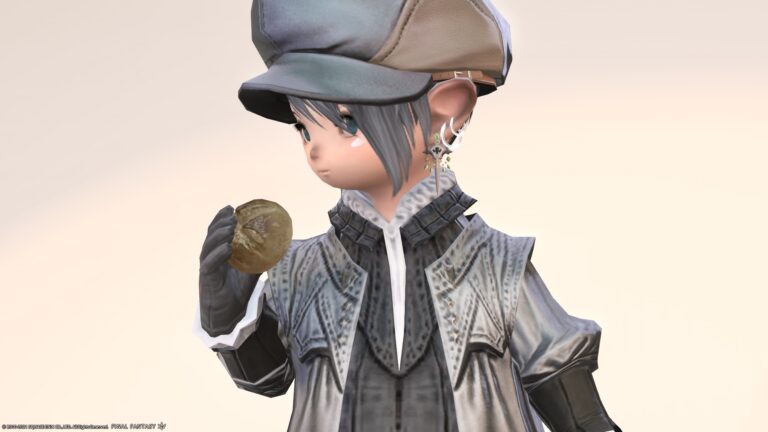 【ミラプリ】ガンメタルのレザーコートでシックで大人なコーディネート（アデプトガウン） ララフェル FF14ブログ Norirow Note 39