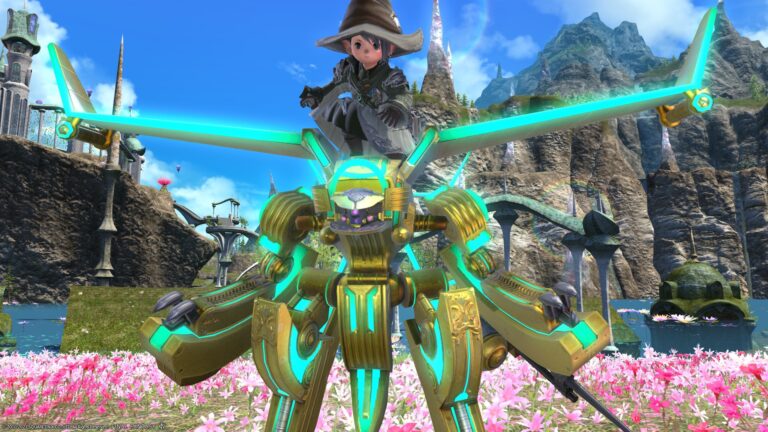 Is this Unicorn Gundam Mark 3? Golden deformed robot mount "Gabriel Mark III" with a shining psycho frame Lalafell FF14 Blog Norirow Note 26