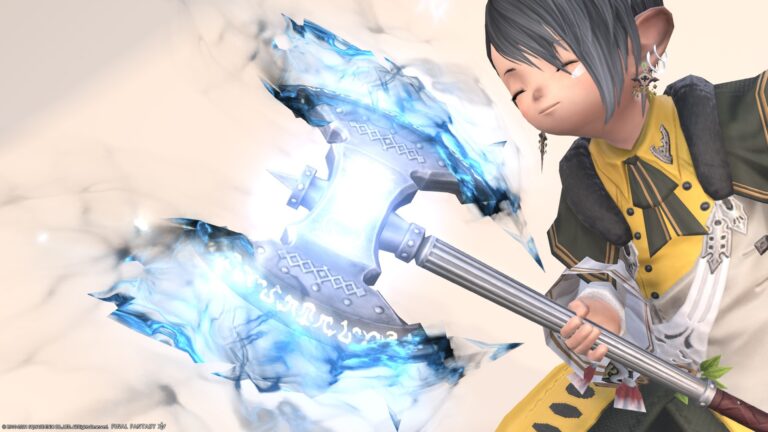 Warrior's Anima Weapon (AW) 7th Stage-Sacred Beautiful Axe of Blue Flame "Minos" Lalafell FF14 Blog Norirow Note 31