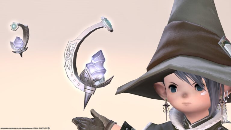 クリスタルのお花の蕾の可愛らしい賢具・ドォーヌ・メグの賢者武器『フェイミルプレーヴェ』 ララフェル FF14ブログ Norirow Note 46