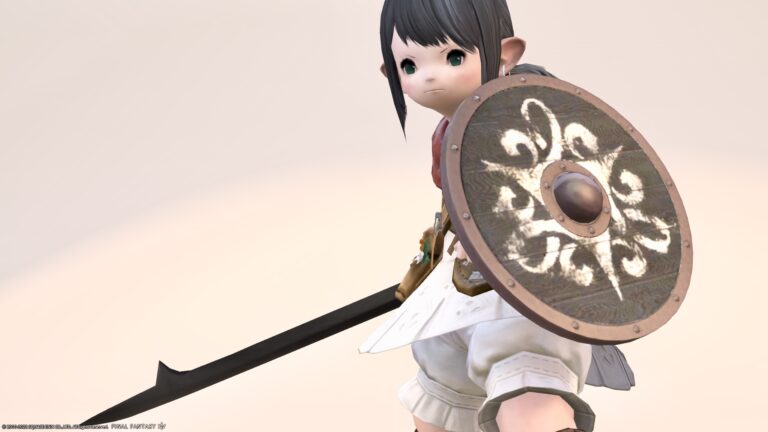 初期剣術士のオシャレ盾・サスタシャのお花柄の宝物『ワーデッドシールド』（ノリコノート） ララフェル FF14ブログ Norirow Note 39