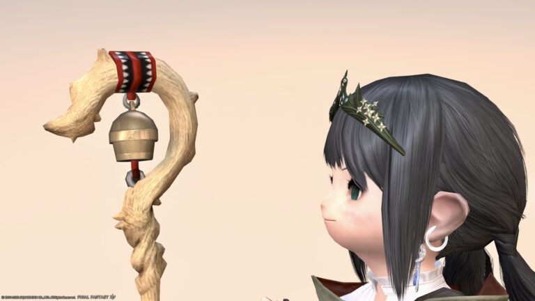 A cute cane with a bell! Weapon "Pastoral Yew Cane" that comes in handy in the early stages of the White Mage Lalafell FF14 Blog Norirow Note 43