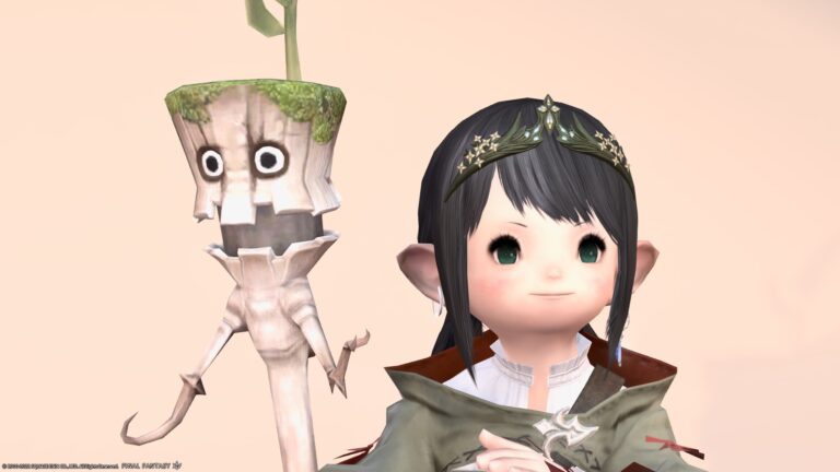 Speaking white tree fairy, Stone Vigil's cute white mage wand "Dryad Cane" Lalafell FF14 Blog Norirow Note 42