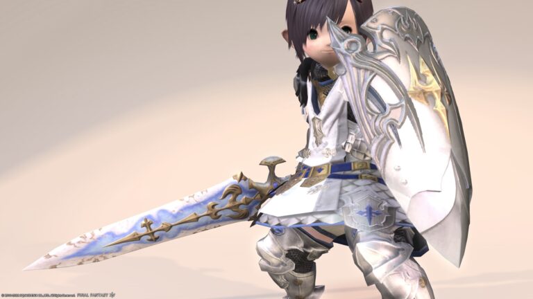 ナイトのゾディアックウェポン（ZW）第一形態・銀の盾と水色の剣『コルタナ＆ホーリーシールド』 ララフェル FF14ブログ Norirow Note 40