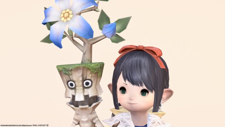 青いお花の喋る木の妖精さん・白魔道士武器『マッドマンリビングロッド』 ララフェル FF14ブログ Norirow Note 31