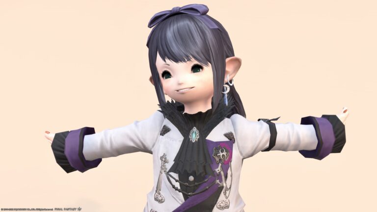 【ミラプリ】紫レトロデザインなヒーラーコーディネートの記録 ララフェル FF14ブログ Norirow Note 74