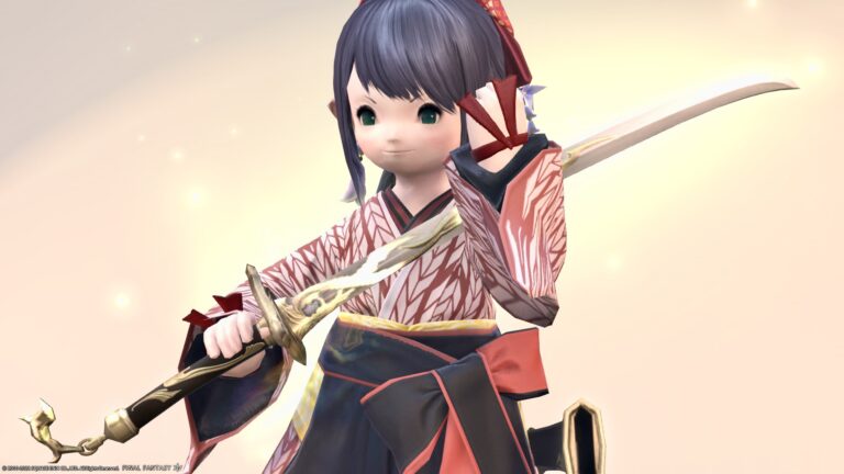 Sophia's samurai weapon "Katana of the Goddess" that shines golden Lalafell FF14 Blog Norirow Note 59