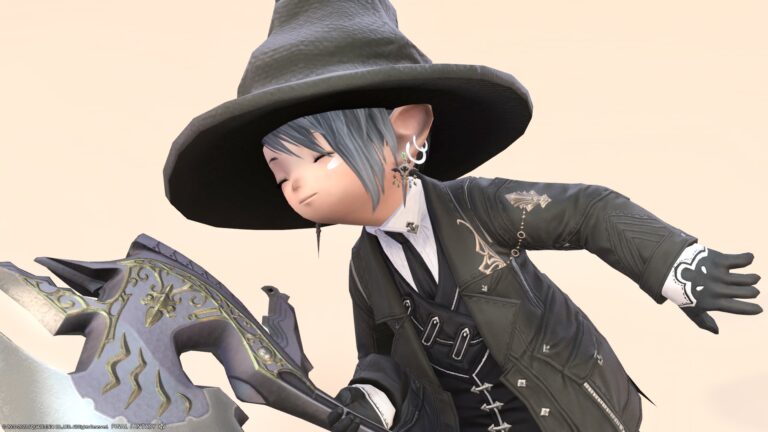 【ミラプリ】清潔感のある可愛らしい黒の「殺し屋？」と銀の斧 ララフェル FF14ブログ Norirow Note 40