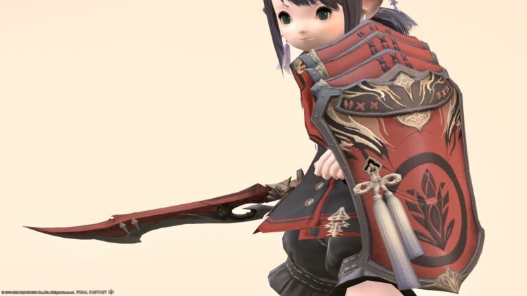 Samurai weapon-like Japanese style precious Paladin sword and shield "Homura & Mitsuha" Lalafell FF14 Blog Norirow Note 32