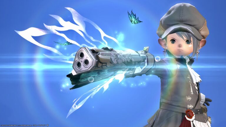 蝶が舞い3色に光るティターニアの機工士銃『フェアリーキングハンドゴンネ』 ララフェル FF14ブログ Norirow Note 54