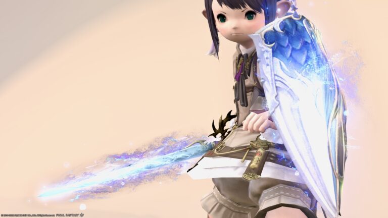 水の龍が舞い踊る青龍の光るナイト武器『青龍直剣＆大盾【輝】』 ララフェル FF14ブログ Norirow Note 77