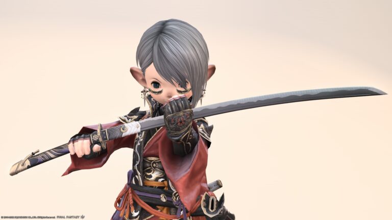 Samurai's AF5 Weapon, Nanso Satomi Hakkenden's Treasure katana "Murasame" Lalafell FF14 Blog Norirow Note 50