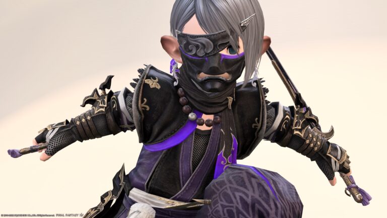 忍者のAF5装備・黒と紫が美しい伝統装束『蜂屋』シリーズ（ララフェル男子Ver.） ララフェル FF14ブログ Norirow Note 32