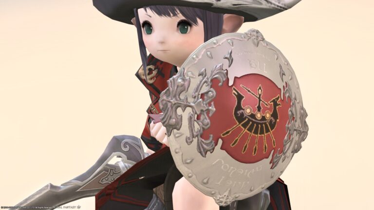 Fashionable officer sword / Paladin weapon "Storm Officer's Cutlass" with the flag of The Maelstrom as a motif Lalafell FF14 Blog Norirow Note 25