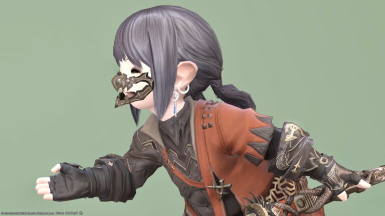 Samurai's AF4 equipment, demon-faced half-cyborg kimono "Kasuga" series (Lalafell Men's Ver.) Lalafell FF14 Blog Norirow Note 27